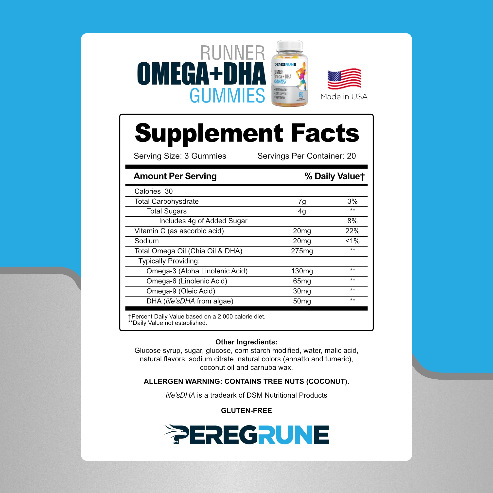 RUNNER OMEGA 3/6/9 - GUMMY - PEREGRUNE