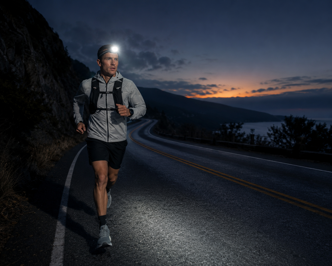 Peregrune Runner vitamins, multivitamins, and supplements help power early morning runner. 